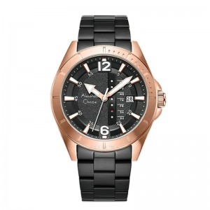 Alexandre Christie AC 6535 Rosegold Black Steel MEBBRBA